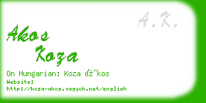 akos koza business card